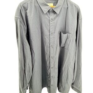 Mutual‎ Weave Mens 2XLT Gray Button Down Shirt Long Sleeve Cotton Blend